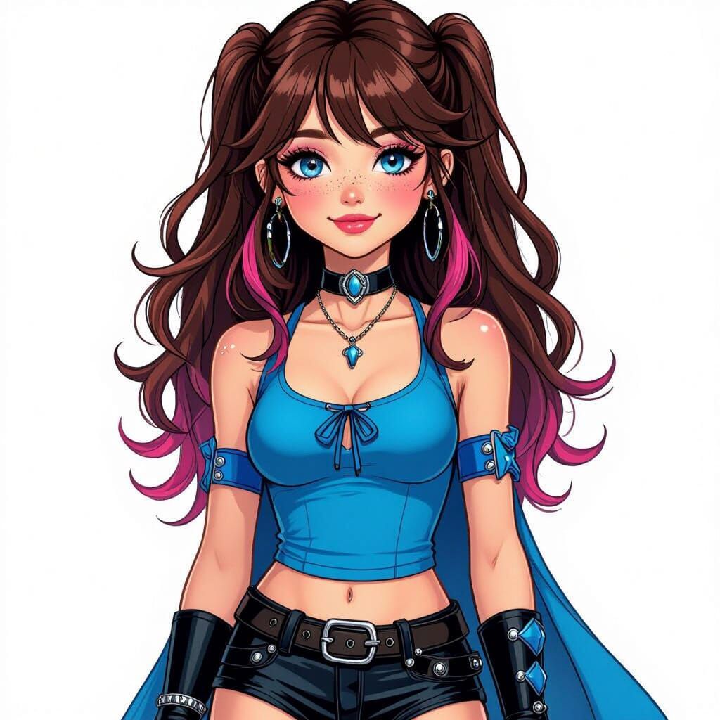 Anime Teen Girl in MHA Inspired Outfit