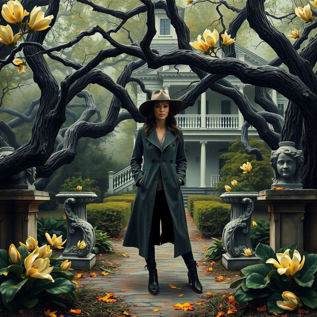 A Haunting Portrait of Rebecca Ferguson in a Vintage Oil Pai...