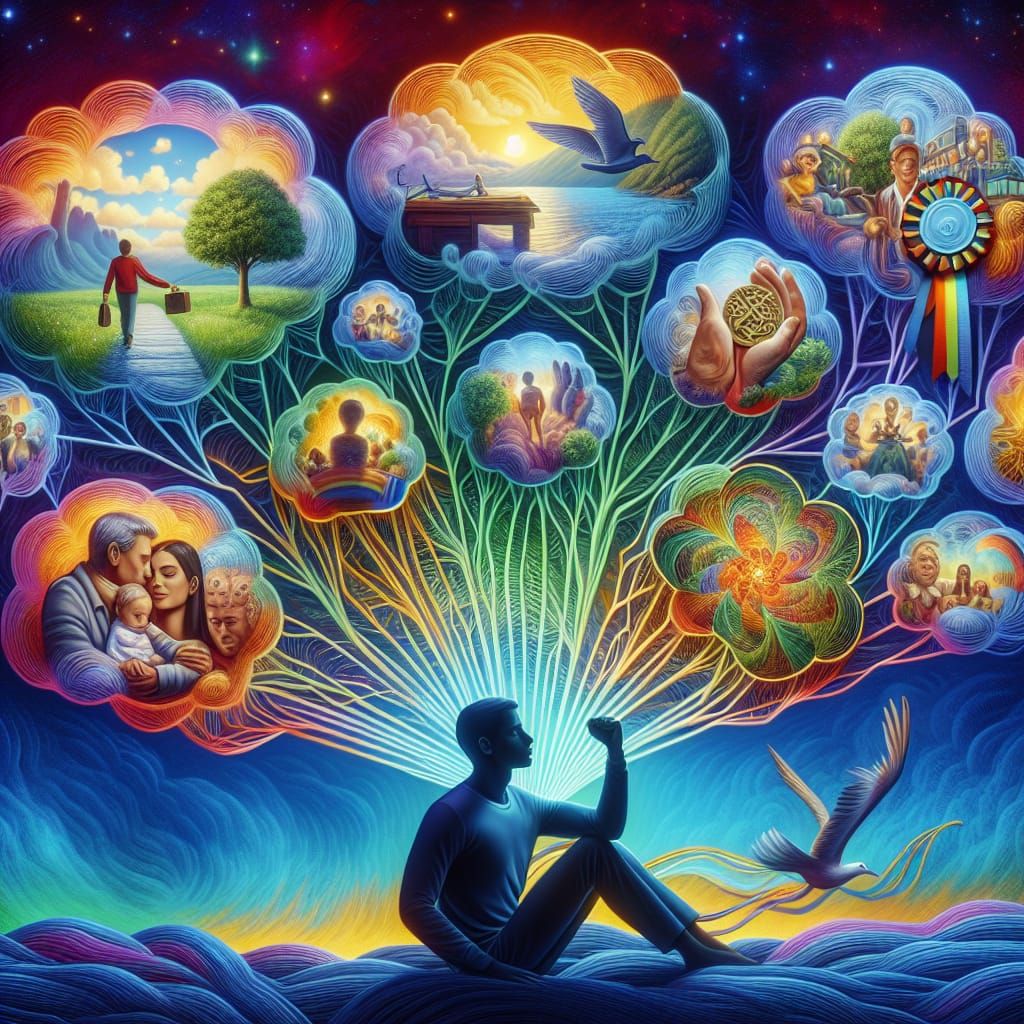 Mindful Dreamers Holding onto Serene Desires in Surreal Land...