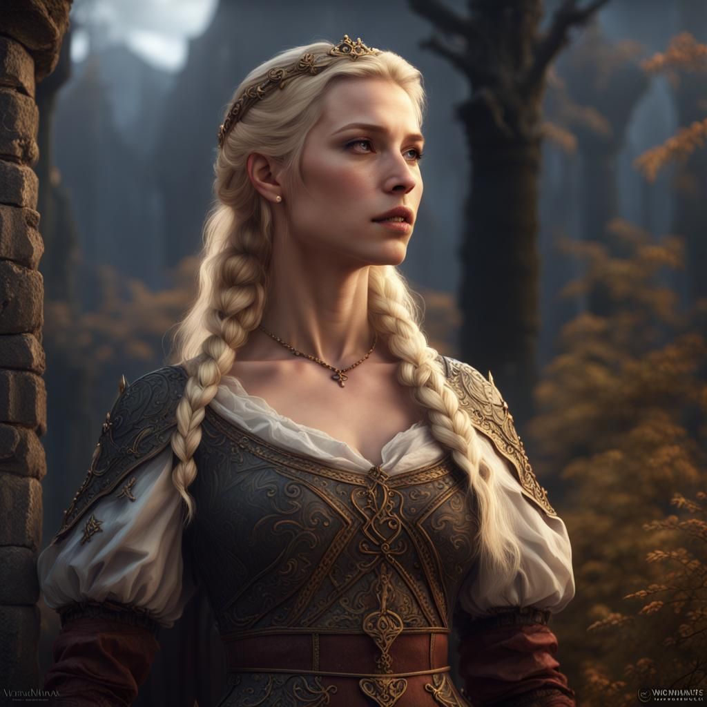 Nordic Princess in Medieval Dress: Fantasy Art