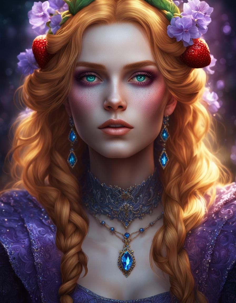 Gothic Woman with Jewels: Dark Fantasy Concept Art