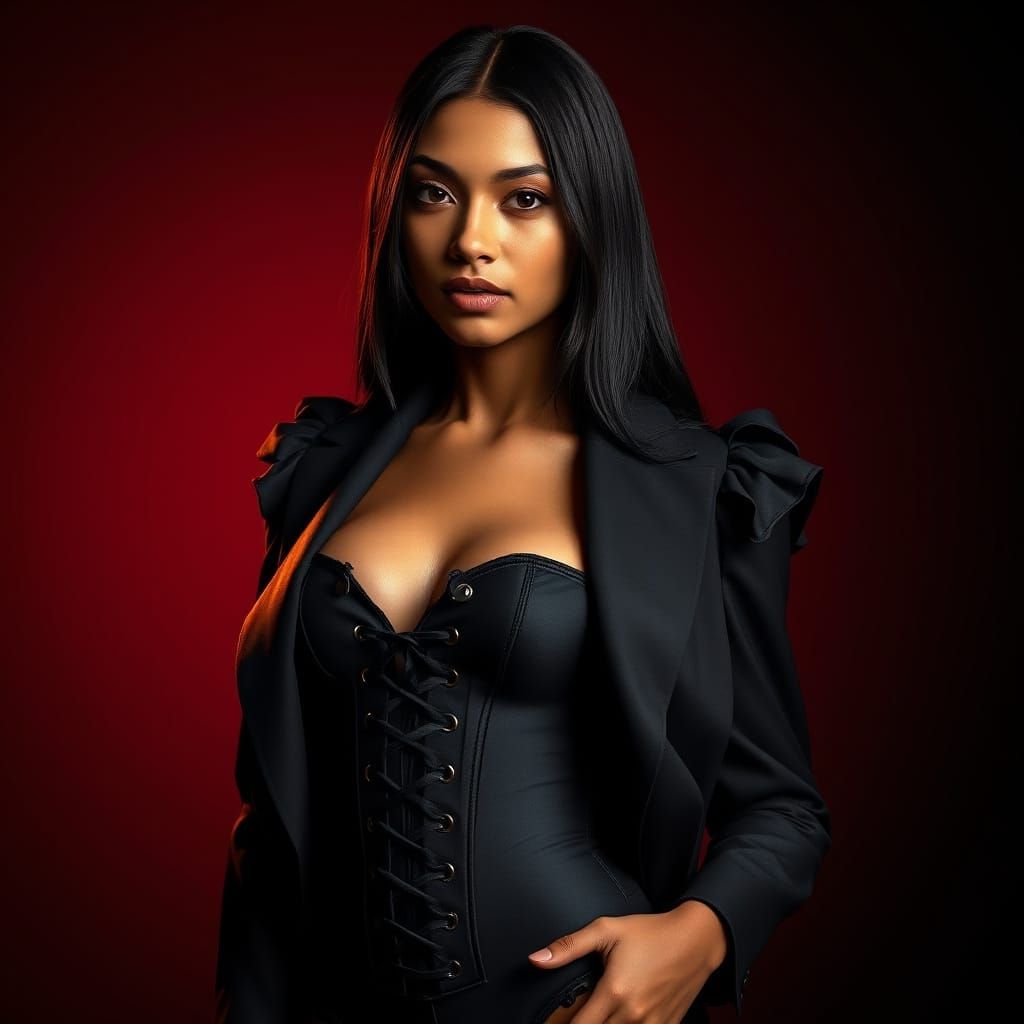 Elegant Portrait of a Belizean Woman in Noir Style