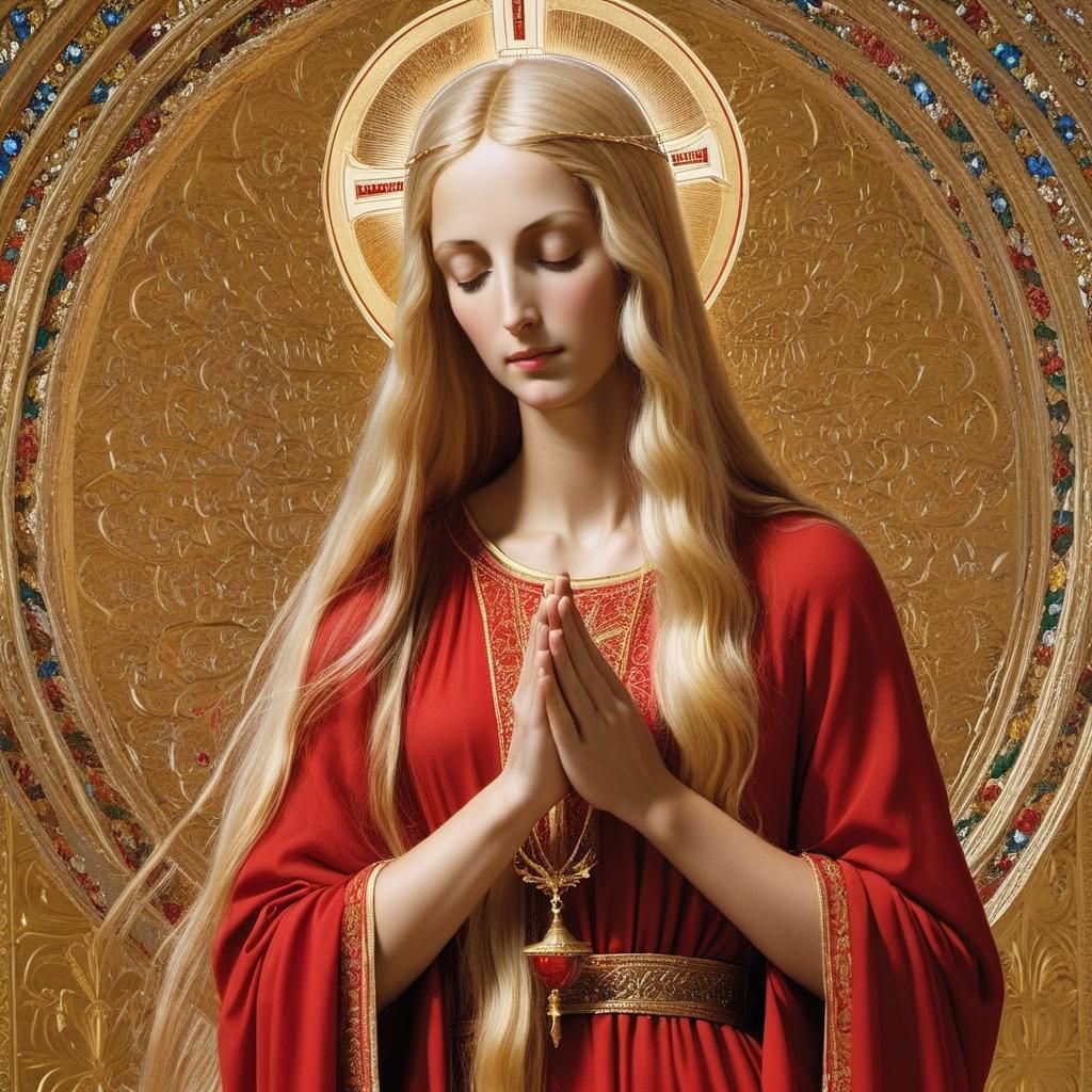Mary Magdalene in Prayer with Red Tunic