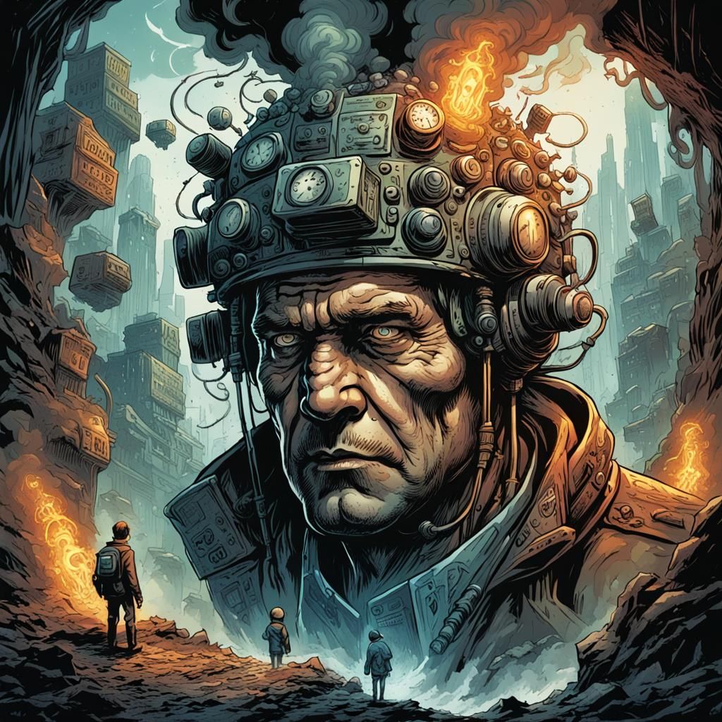 Surreal Smoky Numbers Dream Adventure: Comic Book Art