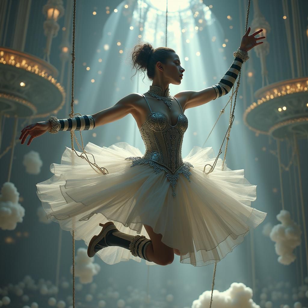 Steampunk Trapeze Artists in Cloud Arena