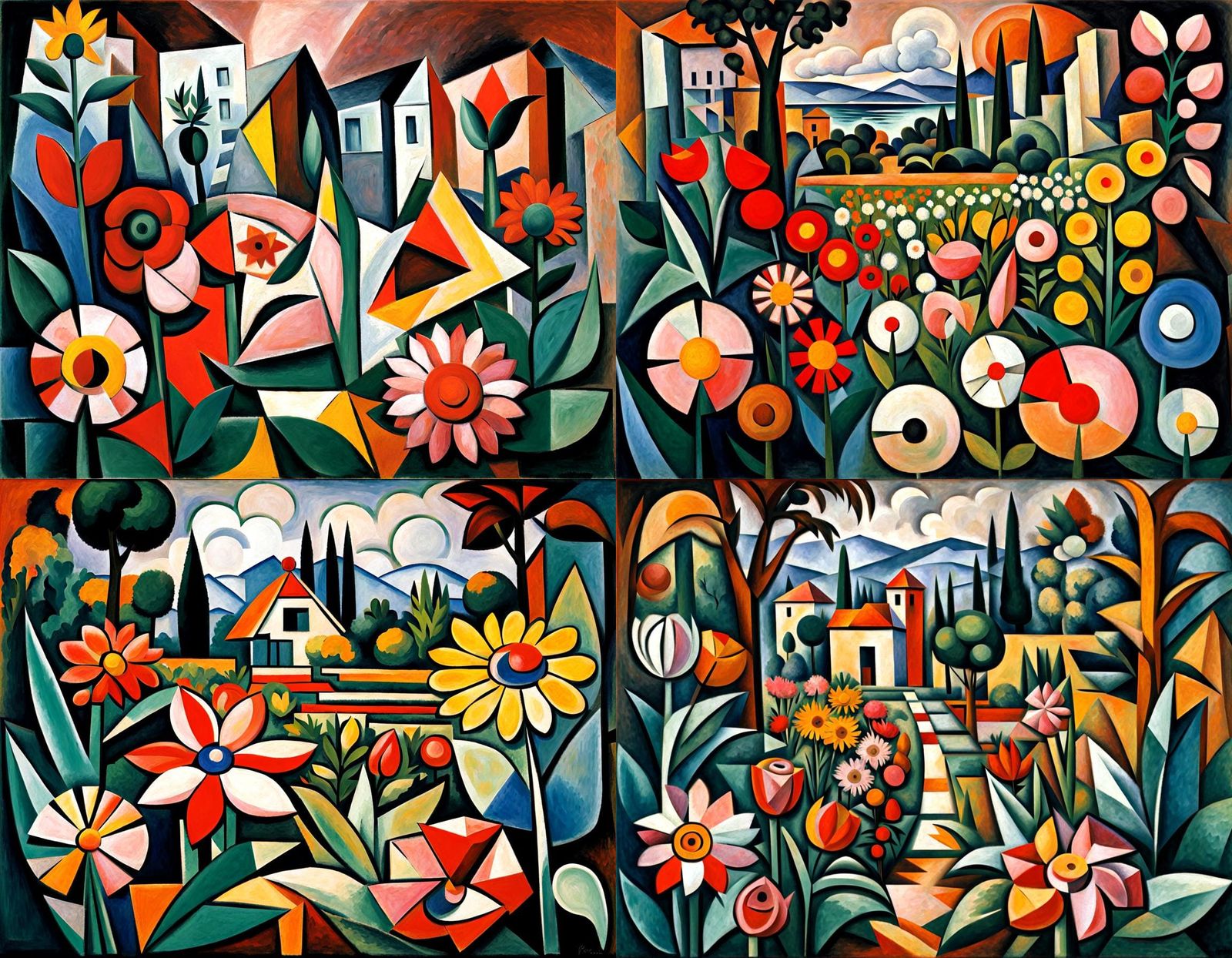 Cubist flower garden  by picasso