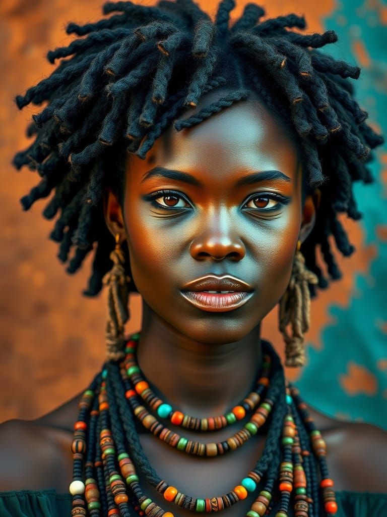 Royal Black Goddess in Vibrant Afro Textures