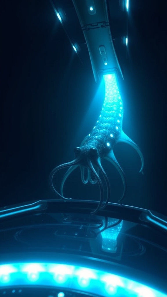 Futuristic Submersible in Mariana Trench, Sci-Fi Art