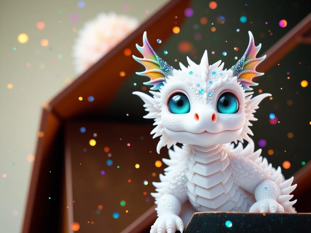 Crystal Dragon Emerges from Cosmic Egg in Vibrant Astral Dre...