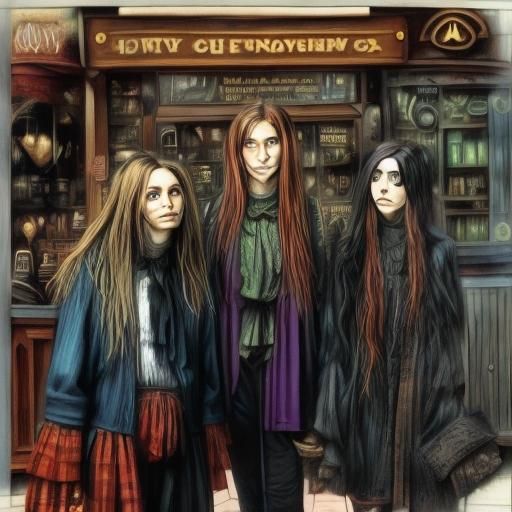 Friends Female Cast as Whimsical Caricature