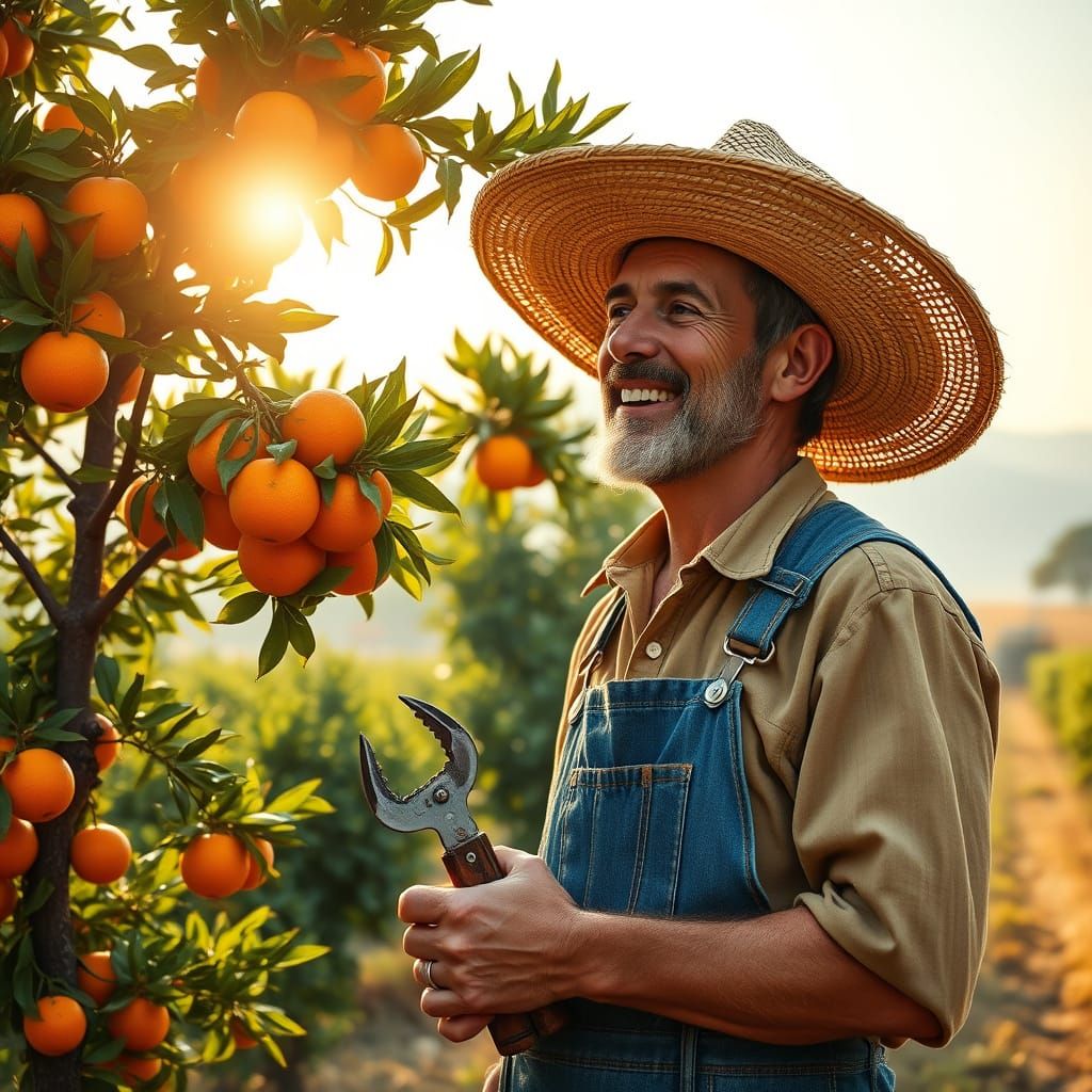 A Farmer's Pride: Photorealistic Portrait of a Sun-Kissed Or...