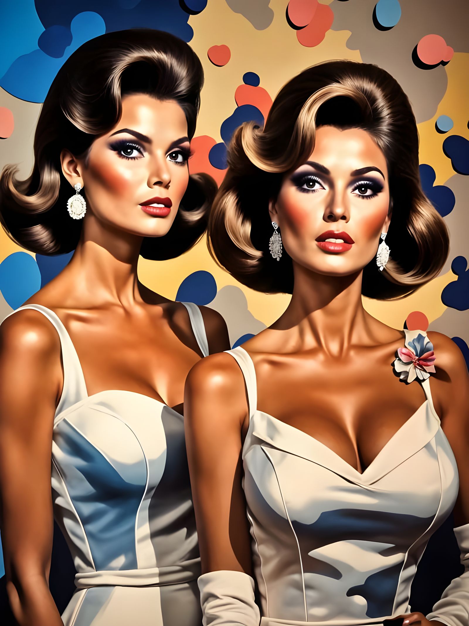 1960s Glamour Girls in Brutalist Expressionism