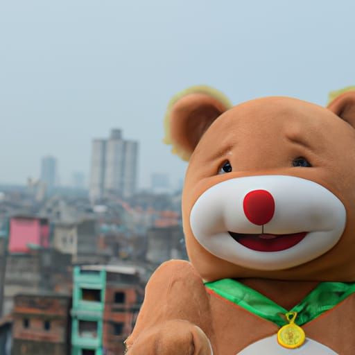 Whimsical Bear with a Beguiling Smile in Dhaka