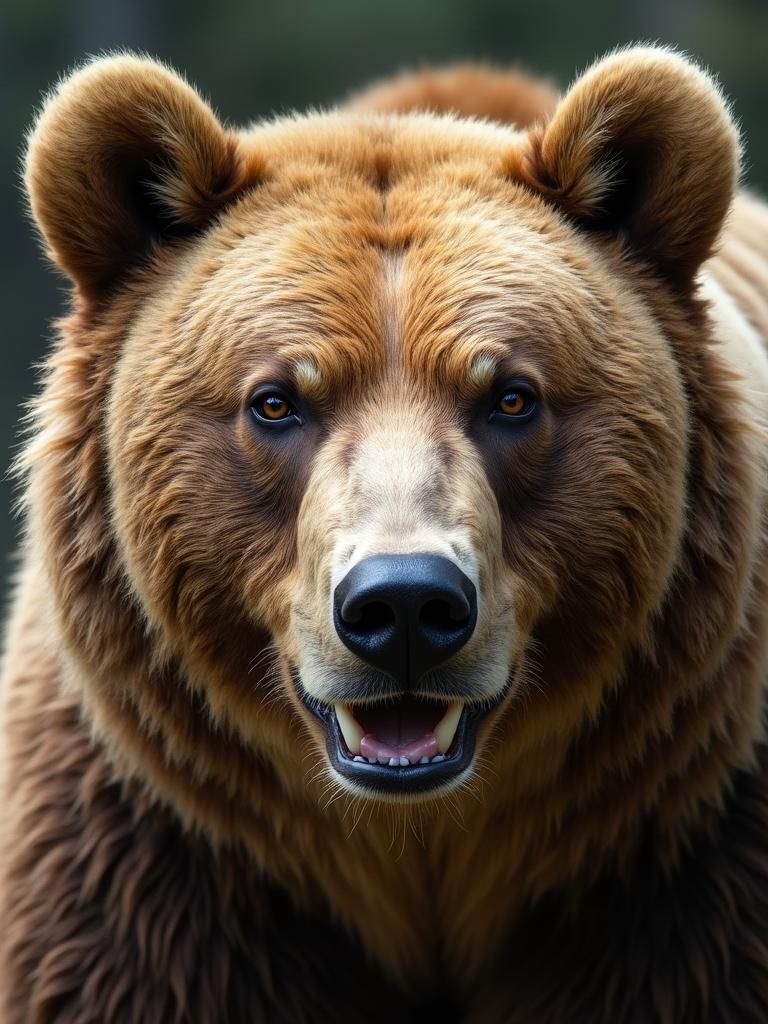 Hyperrealistic Bear Face in Wildlife Photography Style