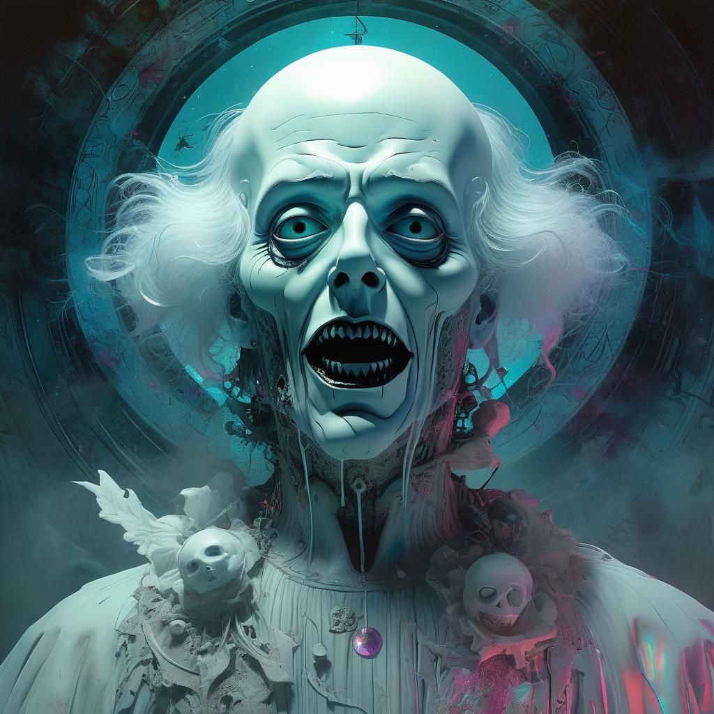 Ghost Horror in Art Nouveau Steampunk Style