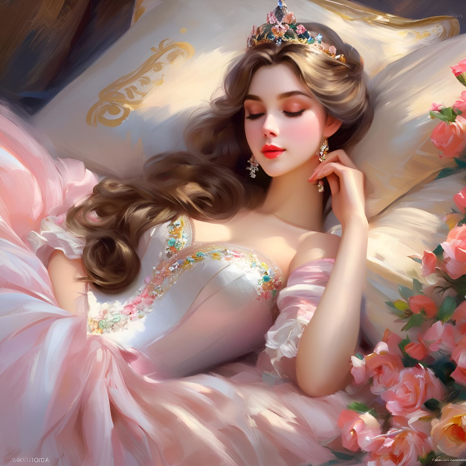 Sleeping Beauty: Impressionist Portrait in Anime Style