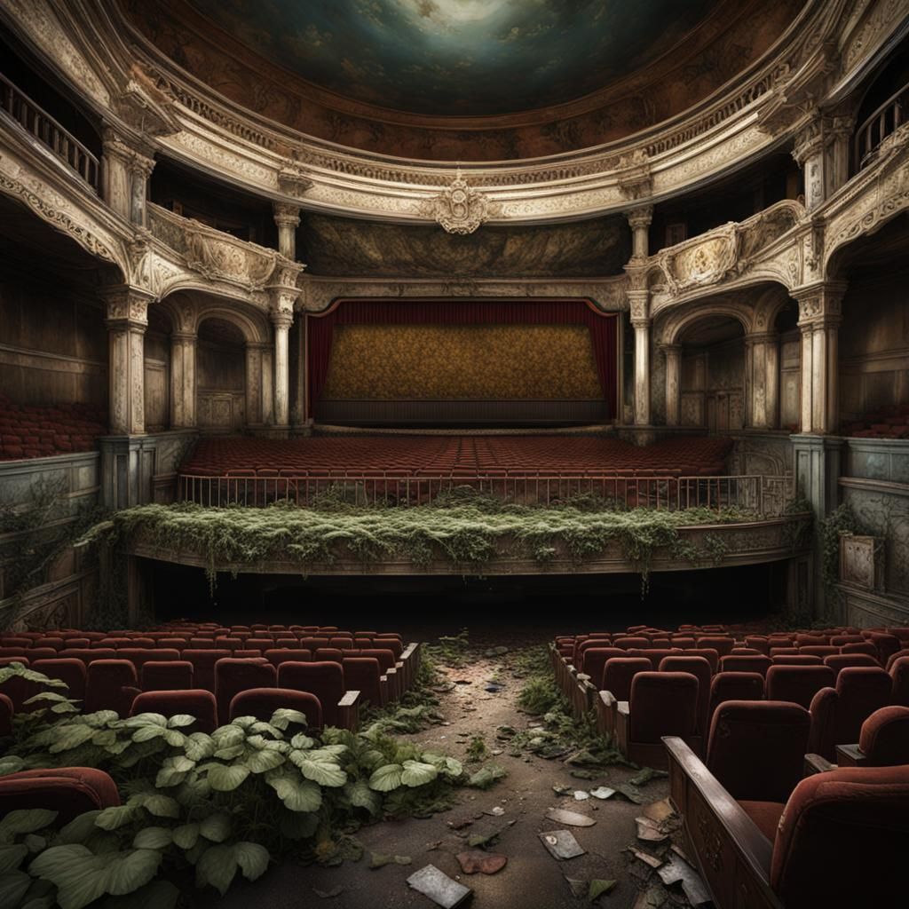 Opulent Abandoned Theatre in Photorealistic Detail