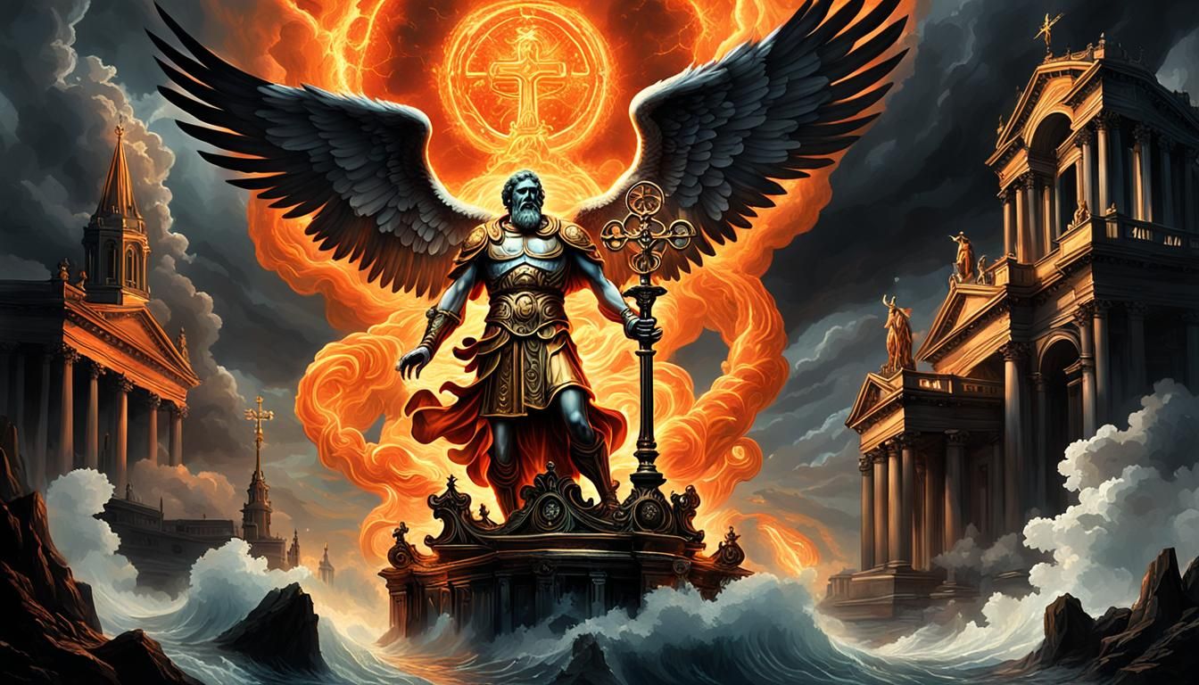 St. Peter and Fallen Angel at Hell's Gate