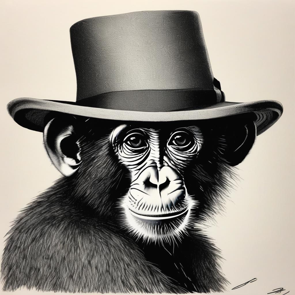 Monkey in a Hat: A Whimsical Portrait