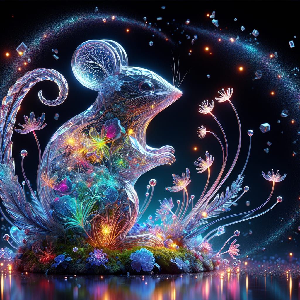 Bioluminescent Mouse: A Fantasy Glass Sculpture