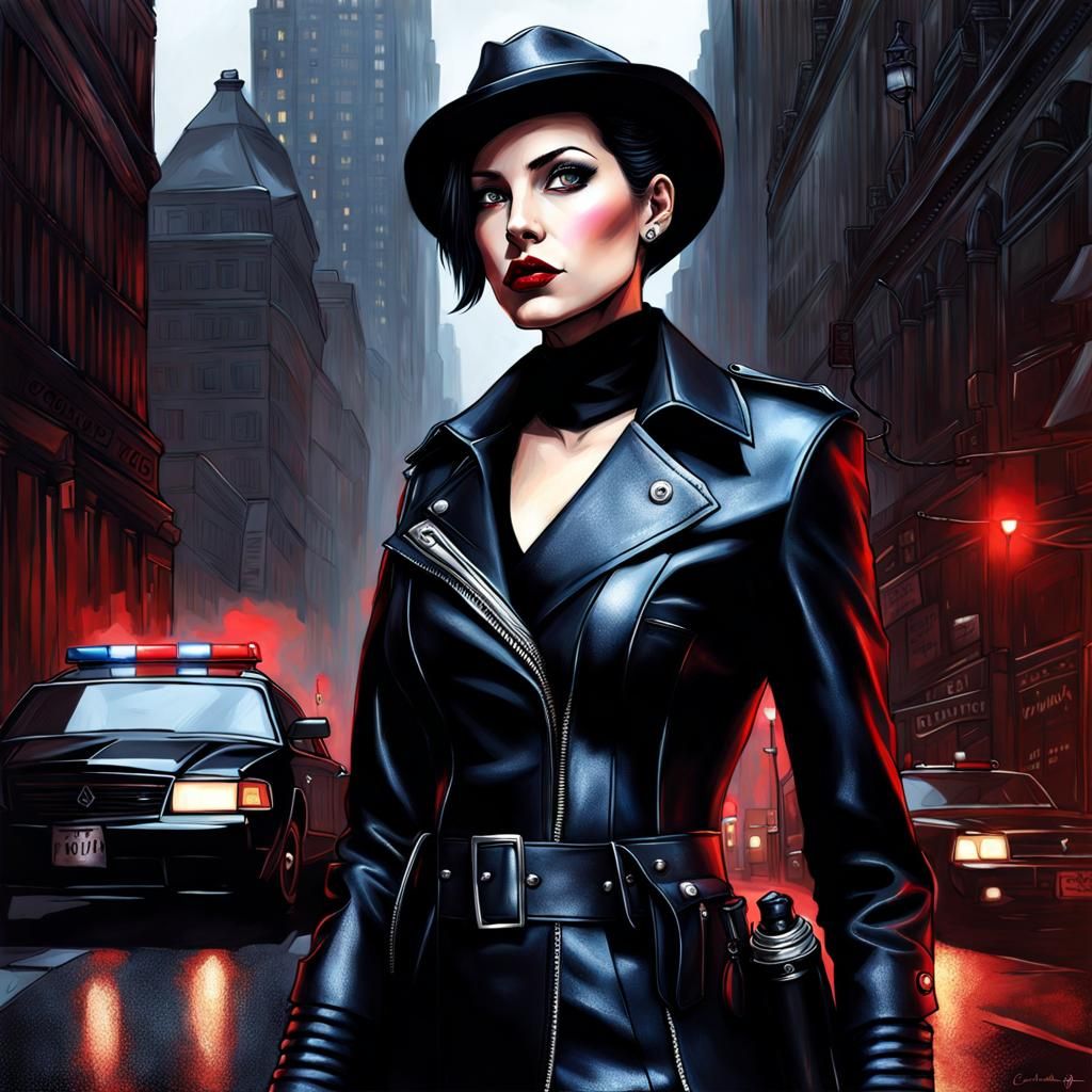 Gothic Policewoman in Post-Apocalyptic New York
