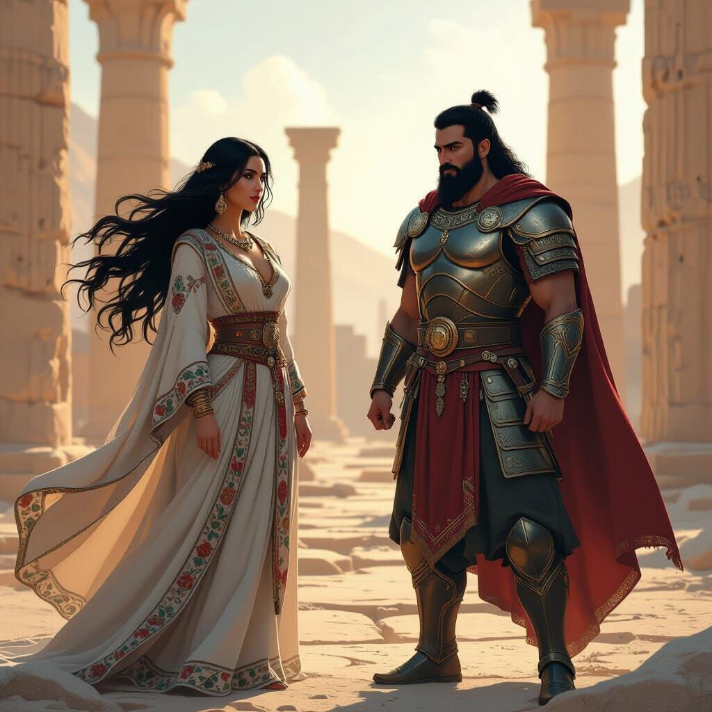 Persian Heroes Stand Proudly Before Persepolis Ruins