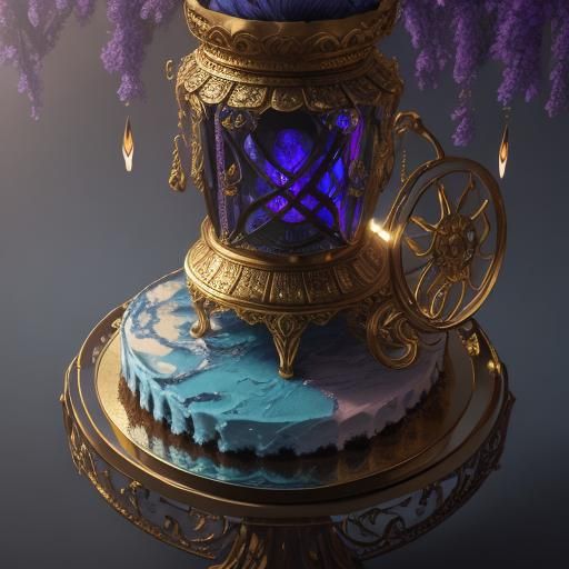 Mystical Brownie Cake in a Fantasy Forest