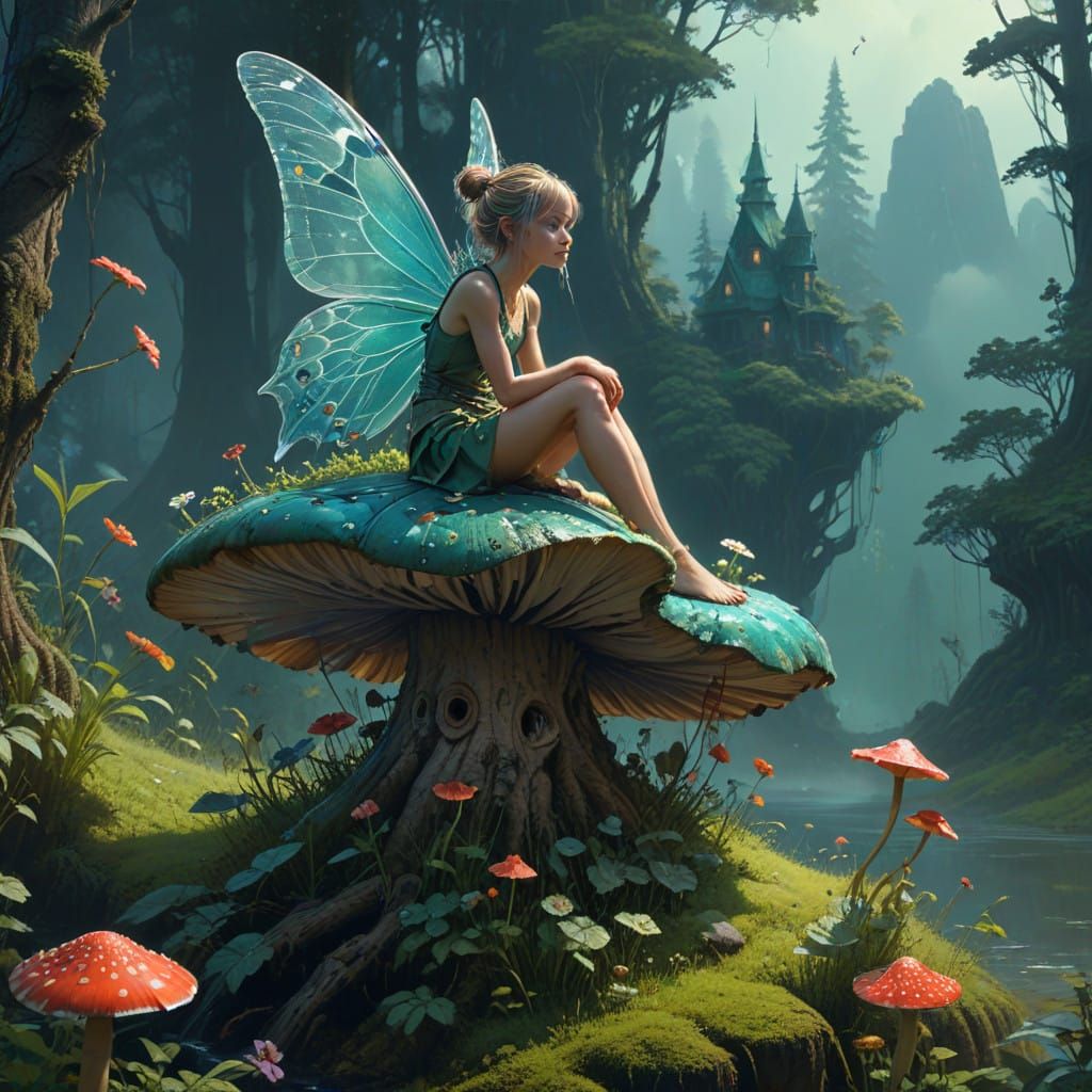 Enchanted Faerie in Mystical Forest Realm