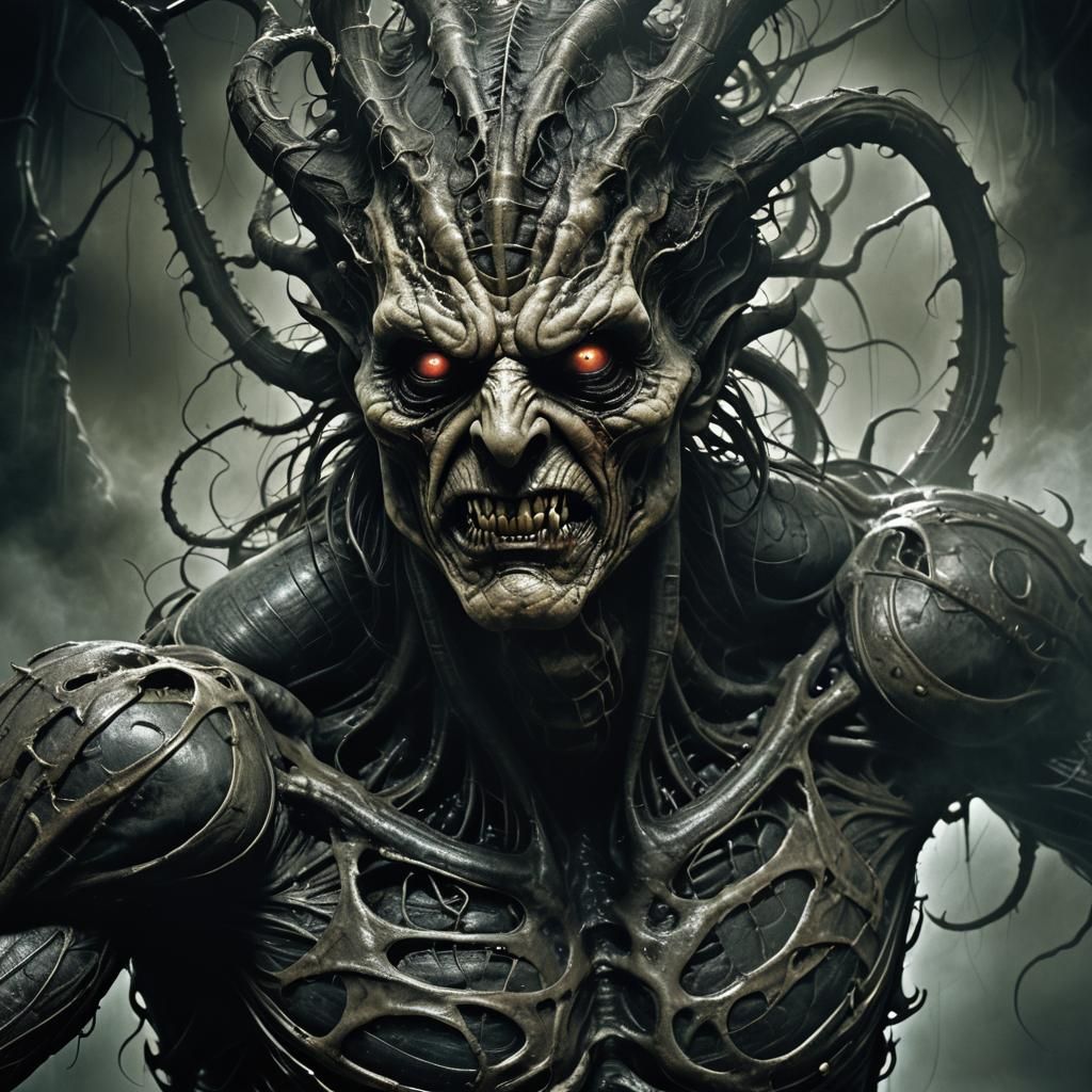 Monstrous Male Figure Unleashing Dark Mist