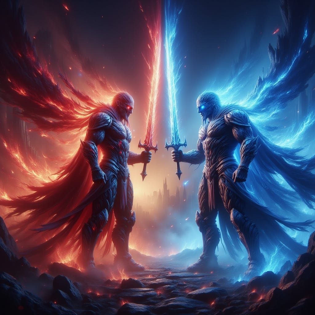 Knights Clash in a Dark Fantasy Realm