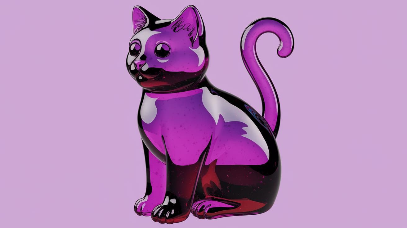 Grape Jelly Feline Sculpture