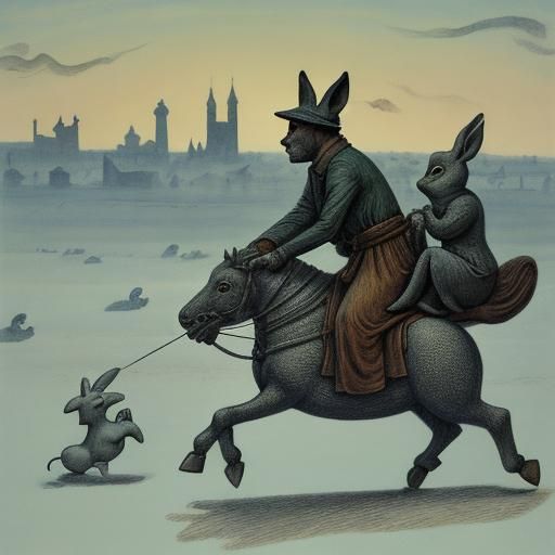 Rabbits Ride South: A Surreal Animated Woodcut