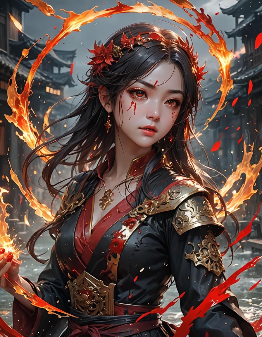 Shattered Head: Fantasy Anime Art in Blood and Fire