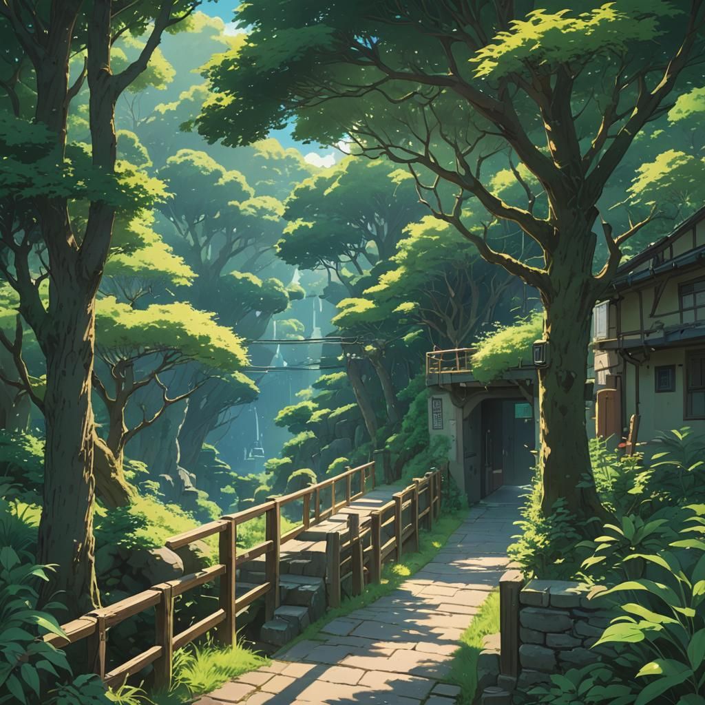 Anime Key Visual in Studio Ghibli Style
