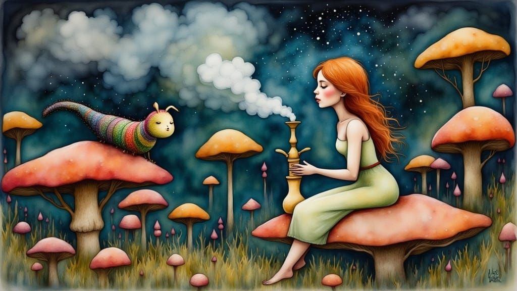 Whimsical Wonderland Encounter in Vintage Watercolor Style