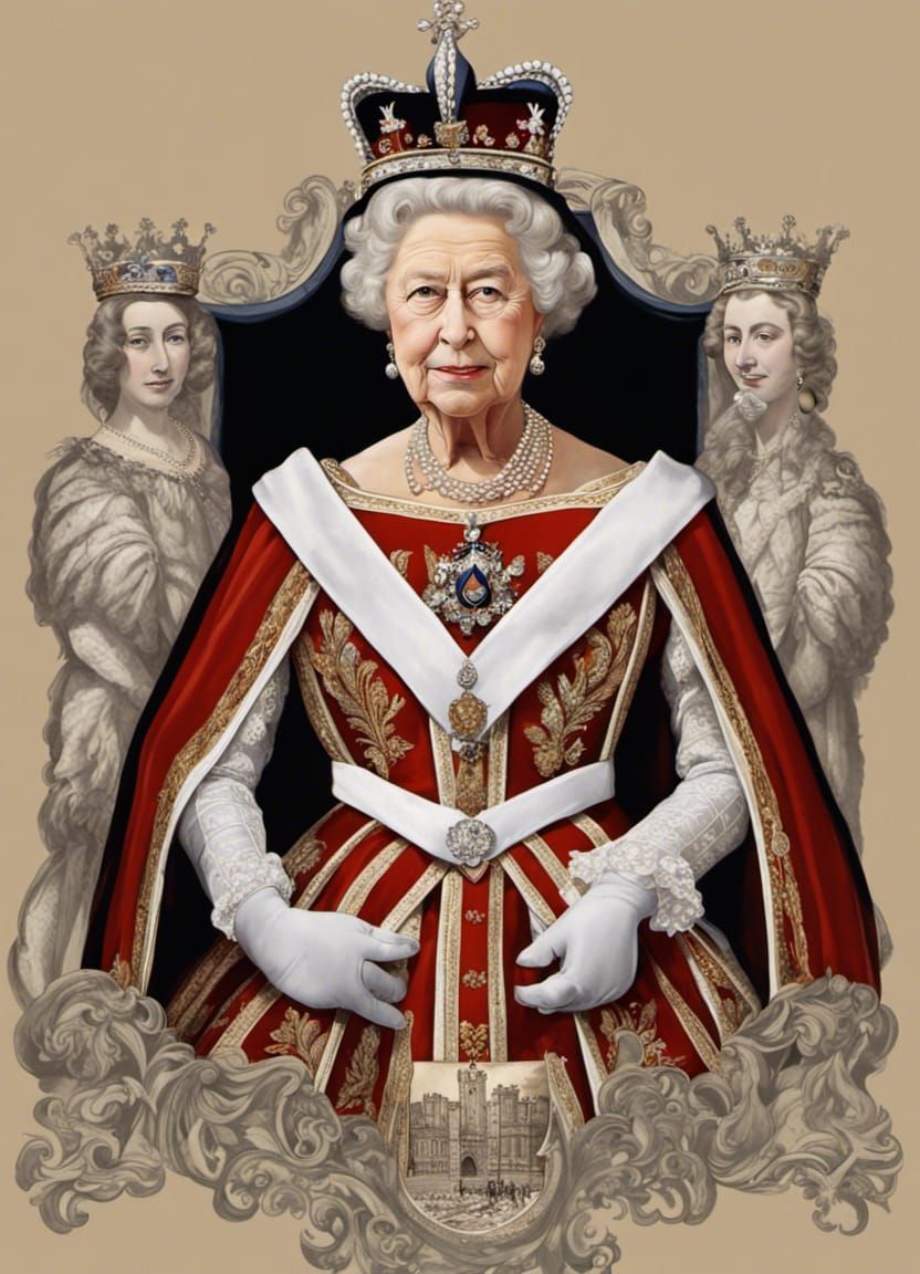 Queen Elizabeth II in Garter Robes