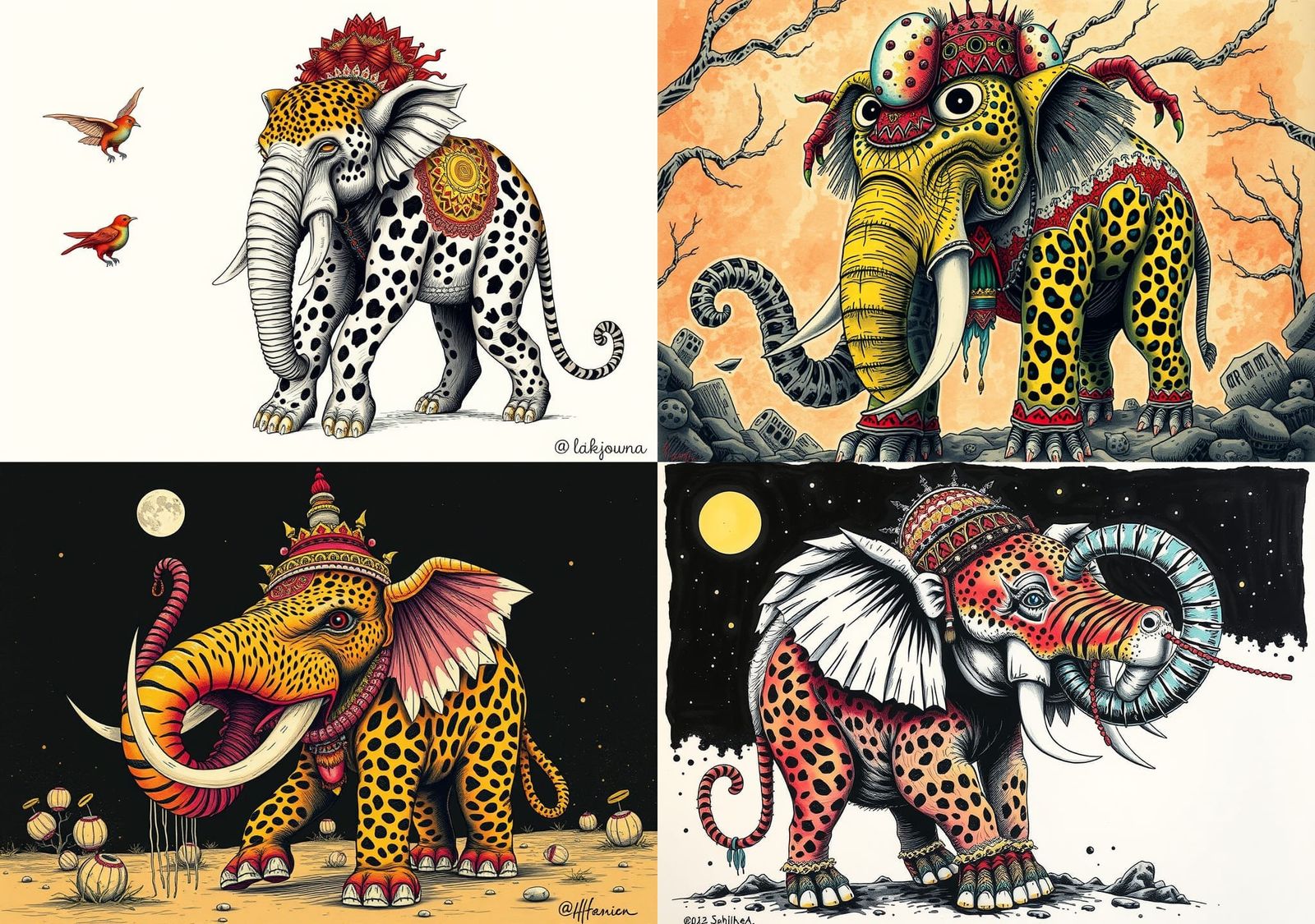 Hybrid Mutant Creature in Traditional Indian Ink