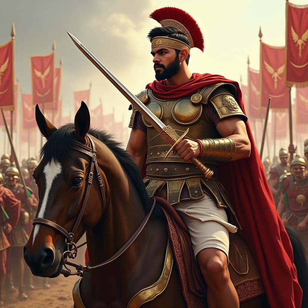 Virat Kohli as Roman Leader in Battle