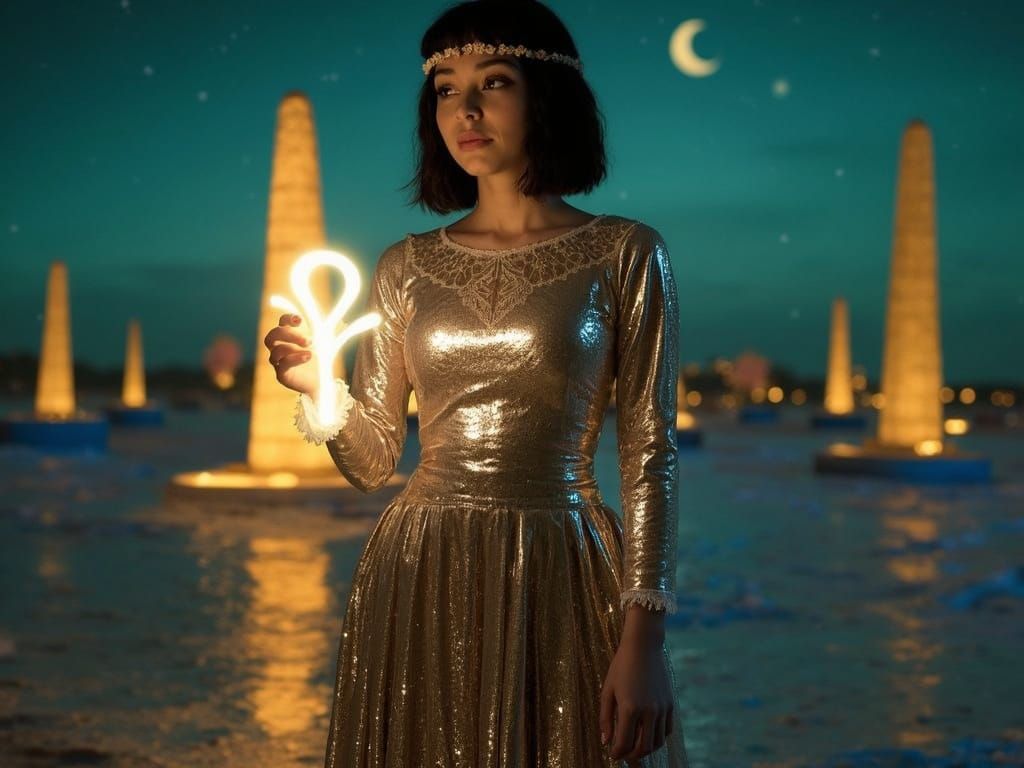 Ethereal Goddess in Whimsical Nature Scene