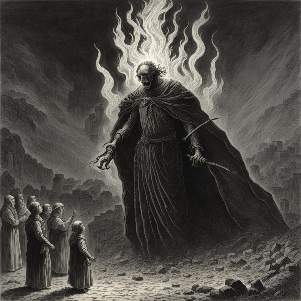 Bleeding Heart on Fire: Gothic Horror Illustration