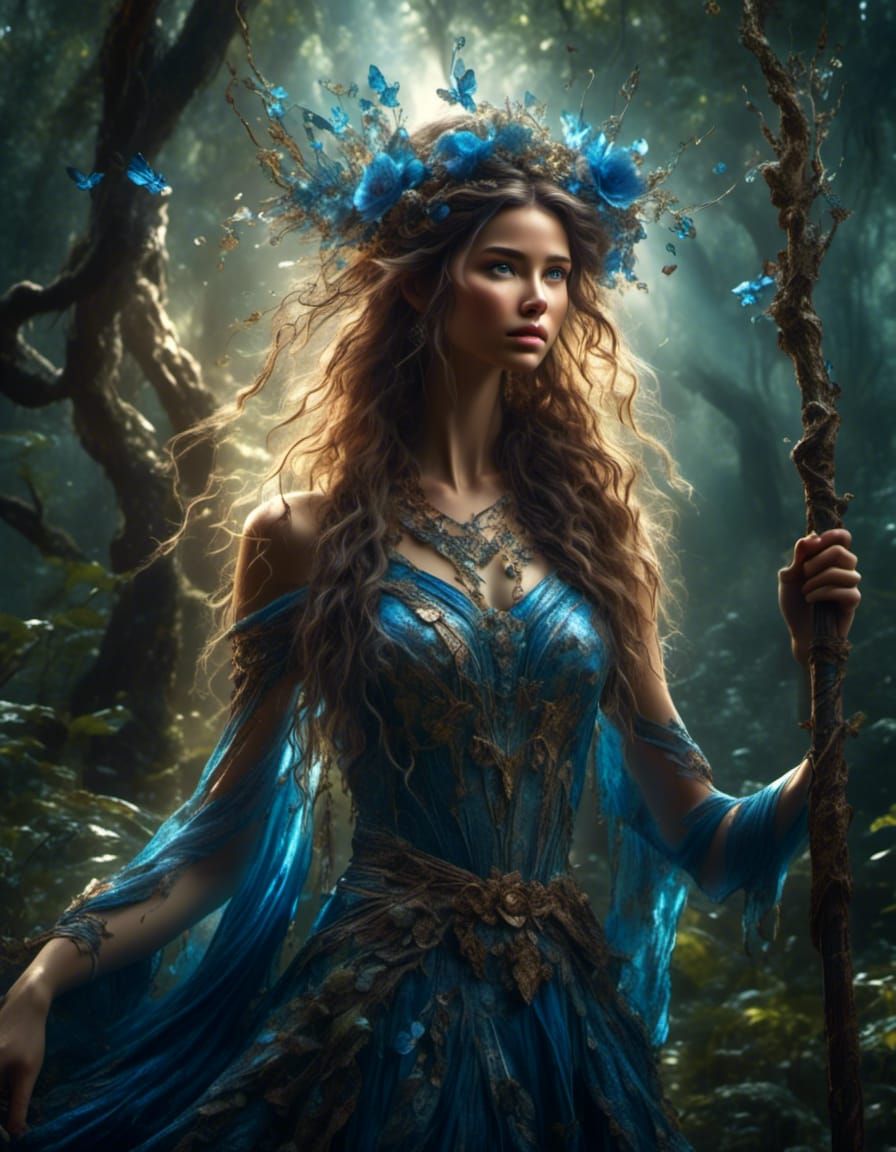 Hyperrealistic Forest Fairy in Sunlight