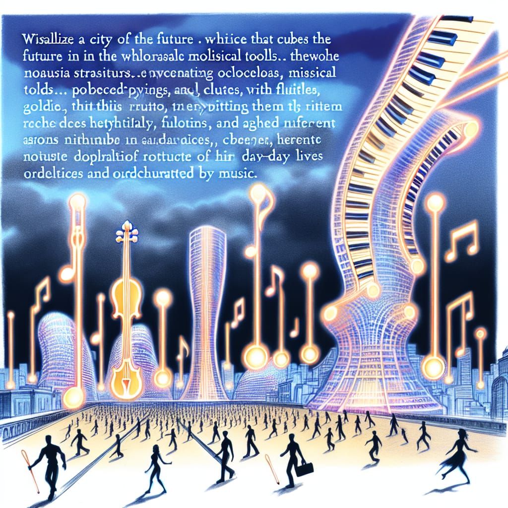 Futuristic Cityscape Inspired by Music and Rhythm