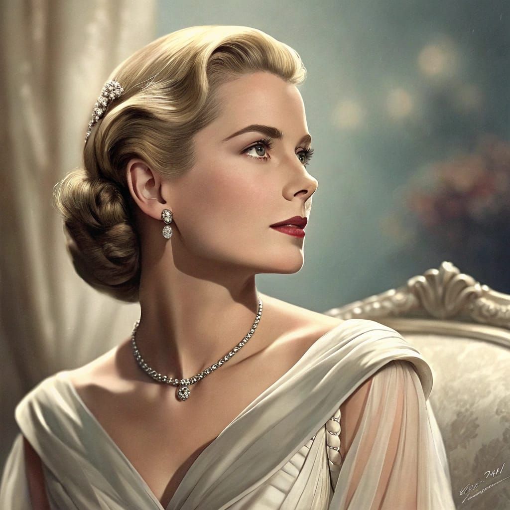 Elegant Hollywood Starlet in Classic Style