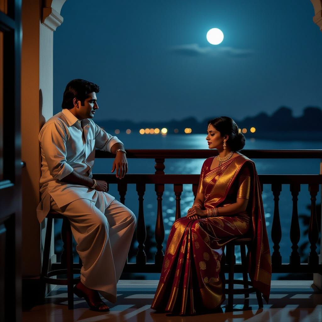 Nostalgic Balcony Scene by the Hooghly River