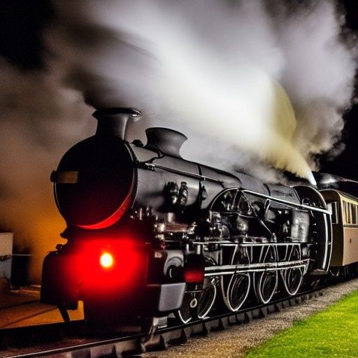 Steam Train Lights Up the Night