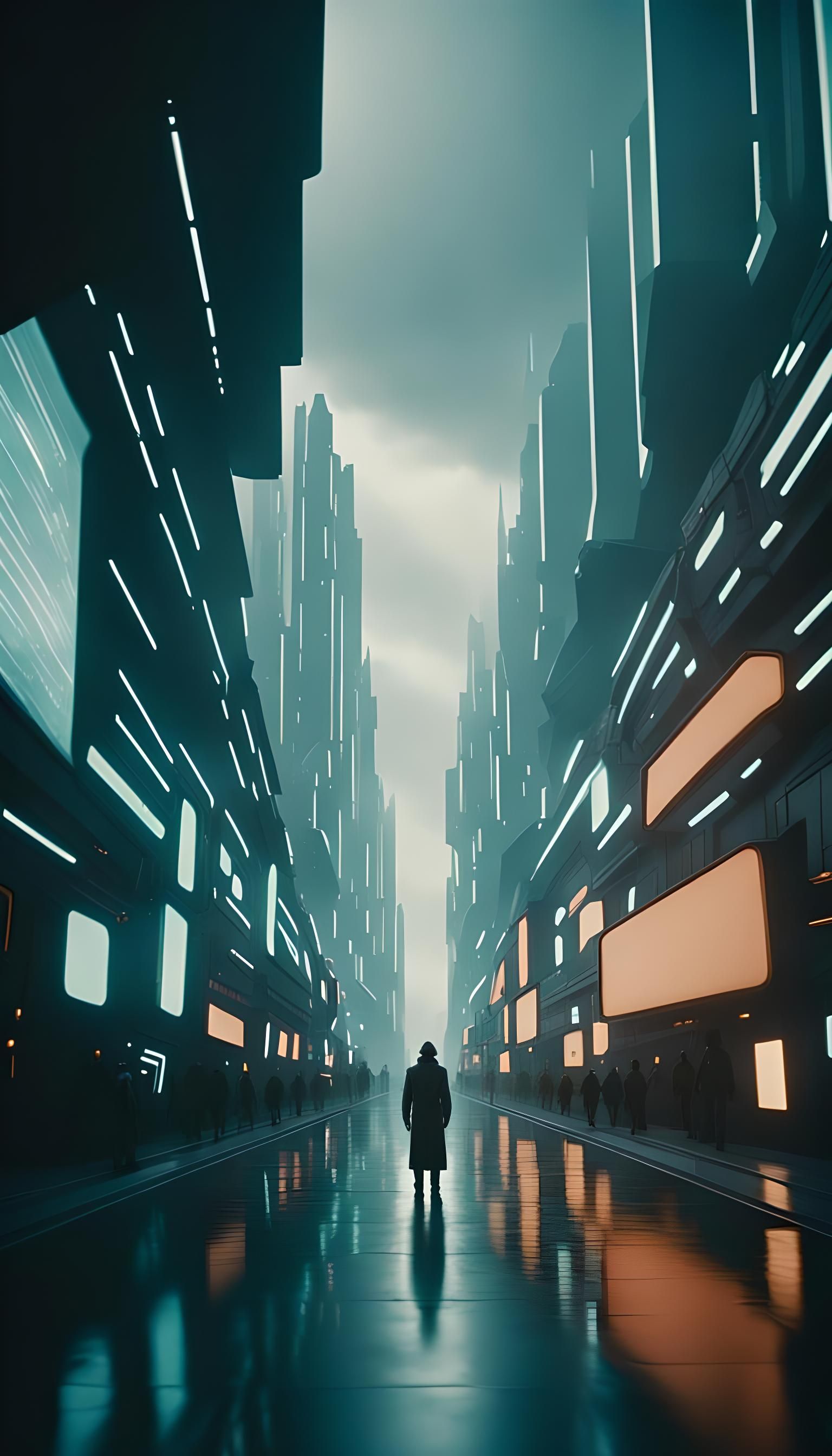 Futuristic Cityscape: Time Traveler's Shocking Discovery