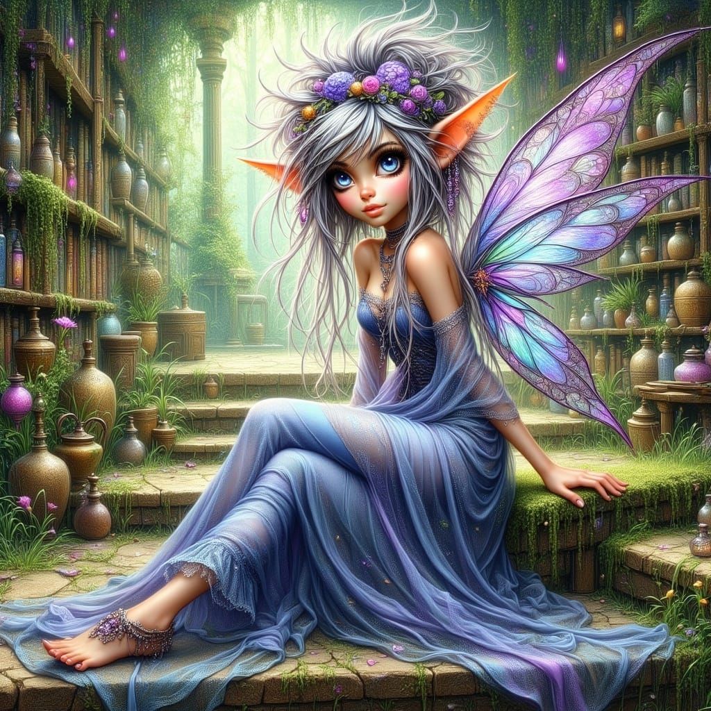 Regal Pixie Queen in Whimsical Fantasy World