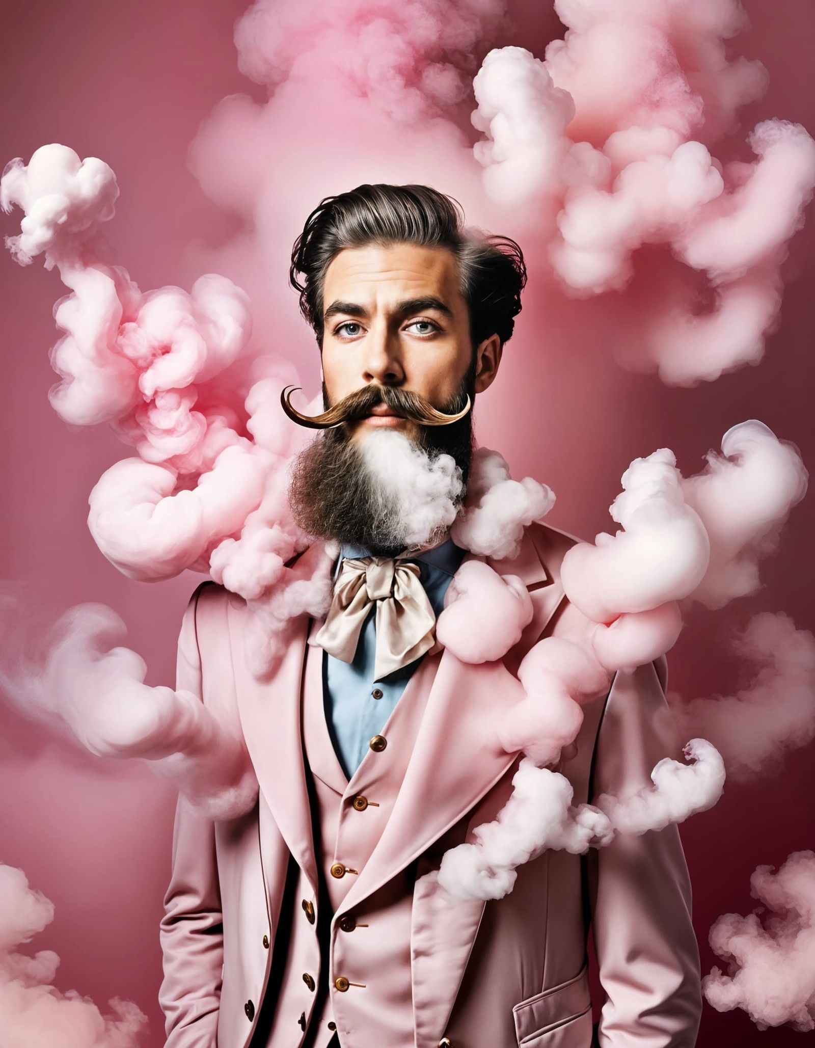 Surreal Editorial Portrait of Bearded Man