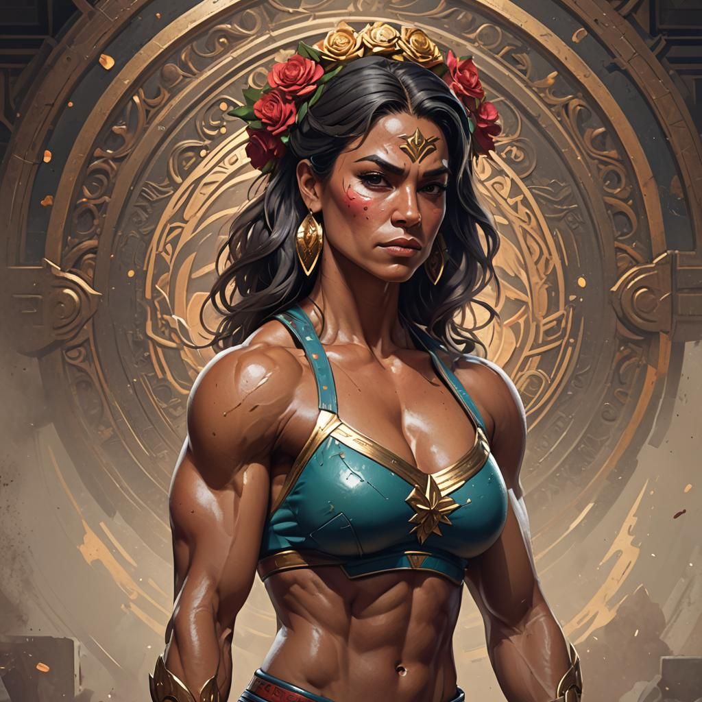 Hyperdetailed Portrait of a Mexican Bodybuilder