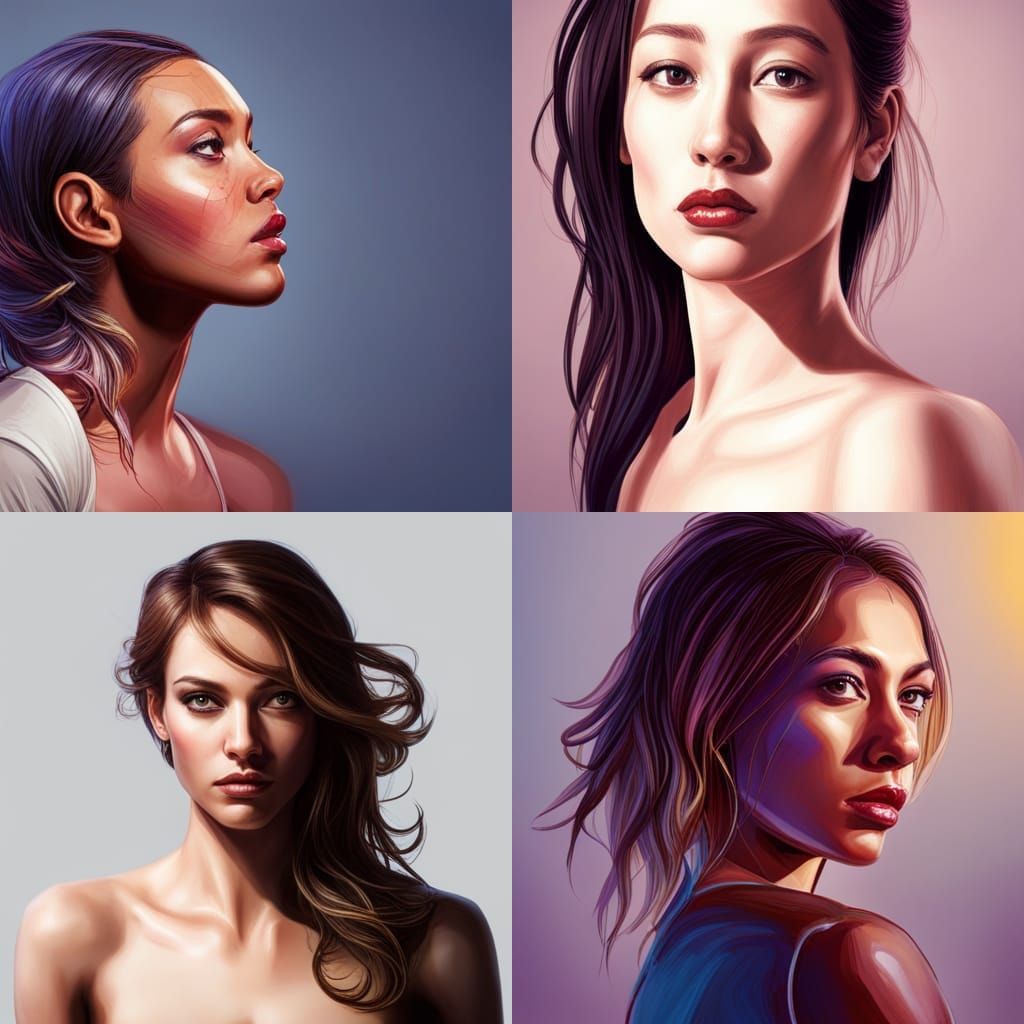 Hyperrealistic Portrait of a Rich Girl in Splash Art